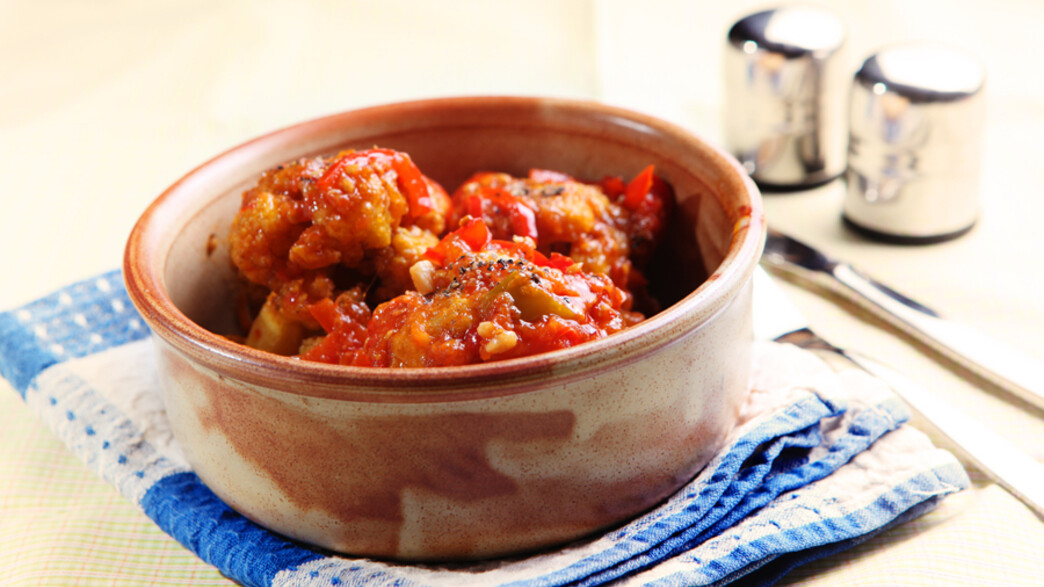 כרובית מטוגנת ברוטב מטבוחה