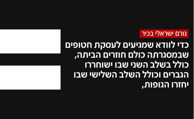 גורם ישראלי בכיר על עסקת חטופים (צילום: חדשות 12)