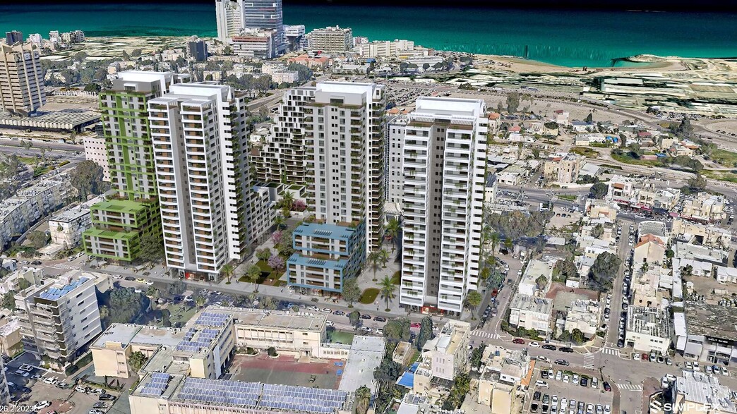 הדמיה של הפרויקט של בוני התיכון בחיפה 