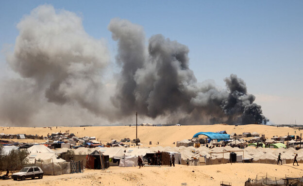 רפיח אחרי תקיפה (צילום: EYAD AL-BABA/AFP via Getty Images)