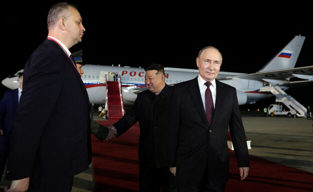פוטין נחת לביקור חריג בצפון קוריאה (צילום: רויטרס)