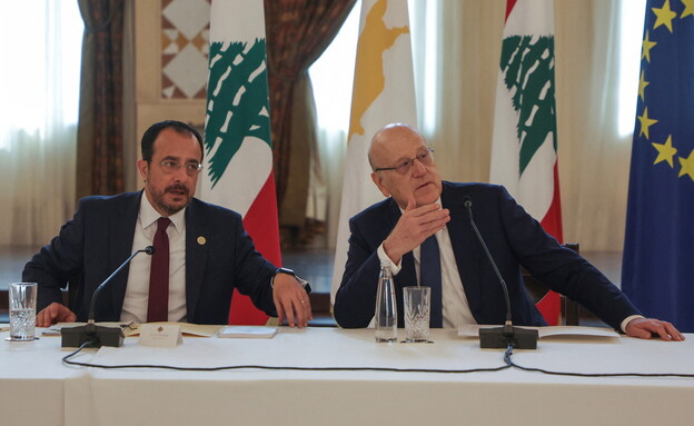 נשיא קפריסין עם ראש ממשלת לבנון (צילום: רויטרס)