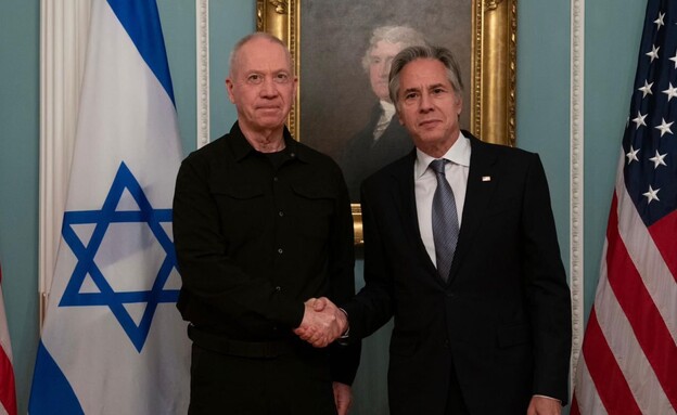 שר הביטחון גלנט נפגש עם שר החוץ של ארה"ב בלינקן (צילום: אלעד מלכה, תקשורת שר הביטחון)
