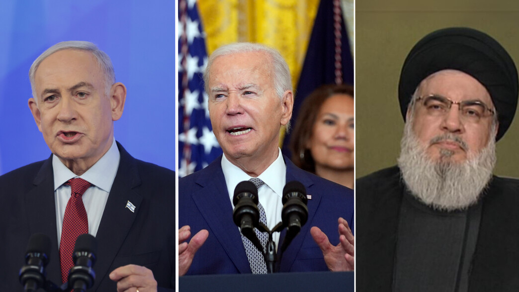 חסן נסראללה, ג'ו ביידן ובנימין נתניהו חסן נסראללה, ג'ו ביידן ובנימין נתניהו