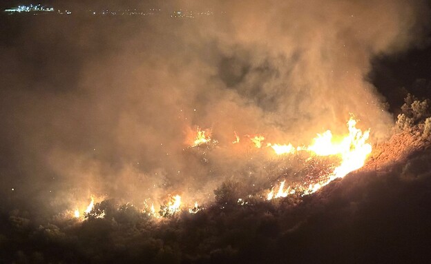שרפה בביריה (צילום: כב