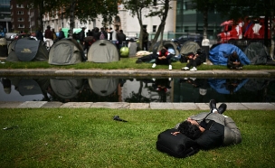 דבלין אירלנד מהגרים אוהלים (צילום: BEN STANSAL, getty images)