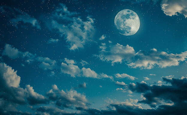 ירח מלא בלילה (הדמיה: mako)