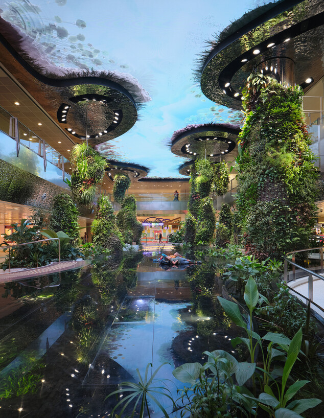שדה תעופה בסינגפור אדריכלות ג, BOIFFILS Architectures (צילום: Changi Airport Group - Fabian Ong)