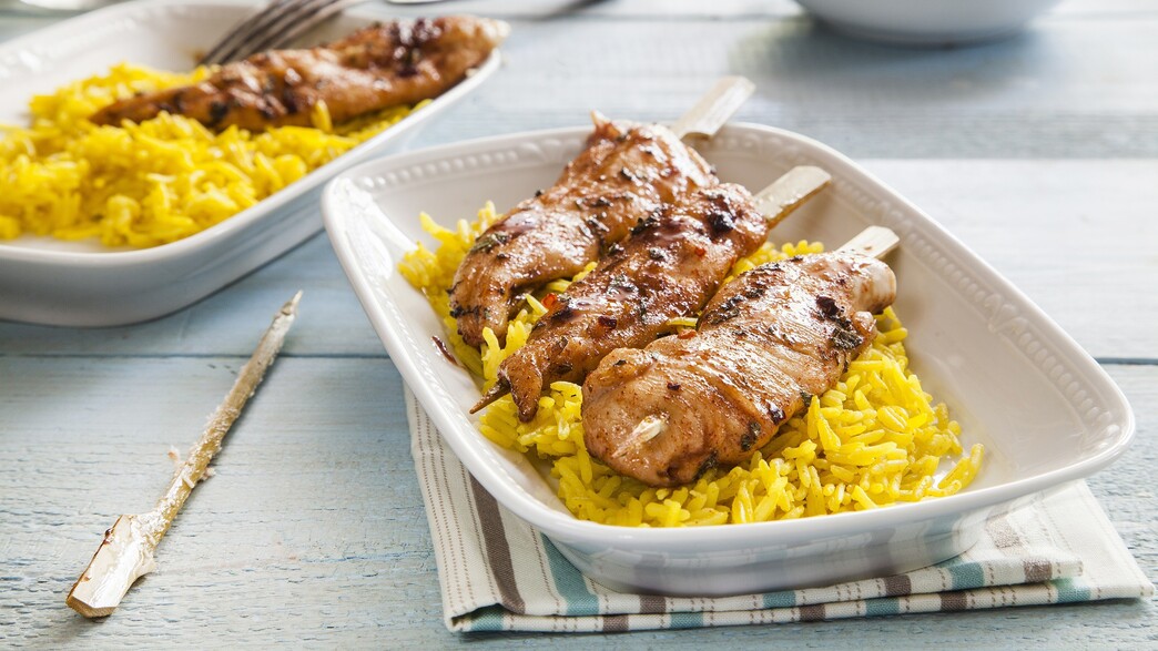 שיפודי עוף בסוכר חום