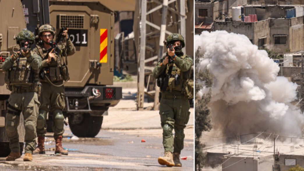 פיצוץ בכפר בשומרון, כניסת כוחות (צילום: JAAFAR ASHTIYEH/AFP via Getty Images)