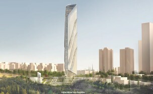 גורד השחקים שייבנה ליד הר הרצל בירושלים (צילום: ASGG- Smith-Gil Architecture, סטודיו יגאל לוי אדריכלים)