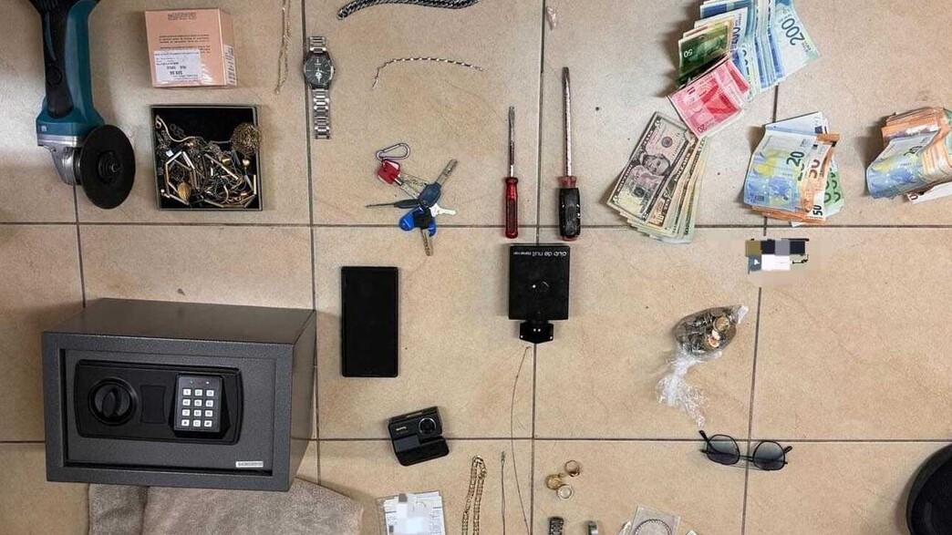 הרכוש שנגנב מהדירות  (צילום: דוברות המשטרה)