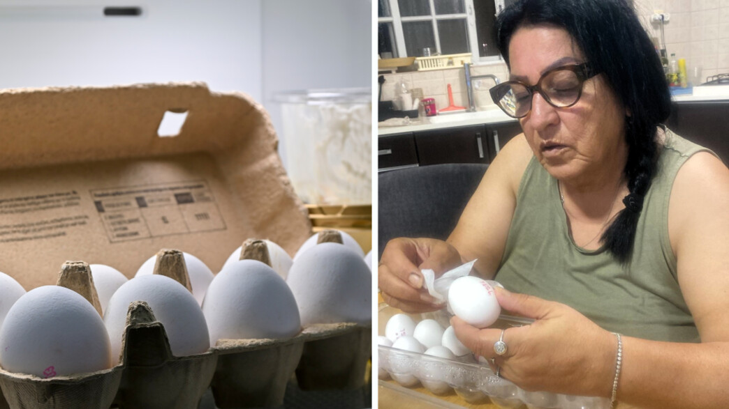 מנגבת ביצים לפני השימוש. צילום עליזה ביג'ו: מור ביג'ו מנגבת ביצים לפני השימוש. צילום עליזה ביג'ו: מור ביג'ו