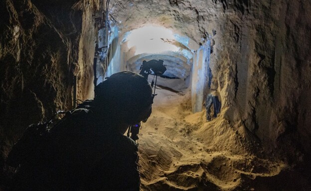 תוואי המנהרה שאיתרו כוחות צה"ל במרחב רפיח (צילום: דובר צה"ל)