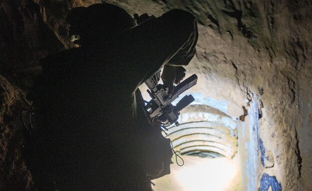 תוואי המנהרה שאיתרו כוחות צה"ל במרחב רפיח (צילום: דובר צה"ל)