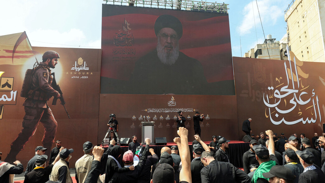 חסן נסראללה בהצהרה טלוויזיונית בבירות