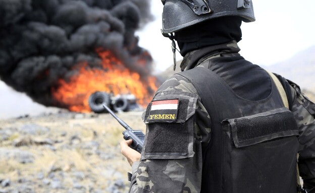 כוחות חות'ים בתימן (צילום: Mohammed Hamoud/Anadolu via Getty Images)