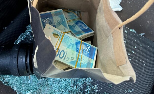 הכסף שגנבו החשודים החברים בכנופיה (צילום: דוברות המשטרה)