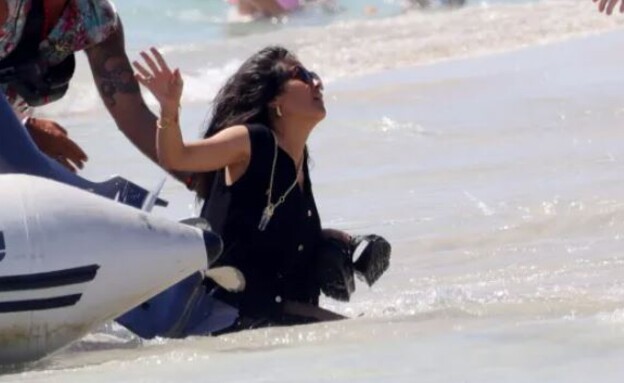 Salma Hayek fell off a boat while on vacation