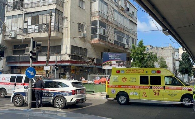 זירת הקטטה בתל אביב (צילום: תיעוד מבצעי מד"א)