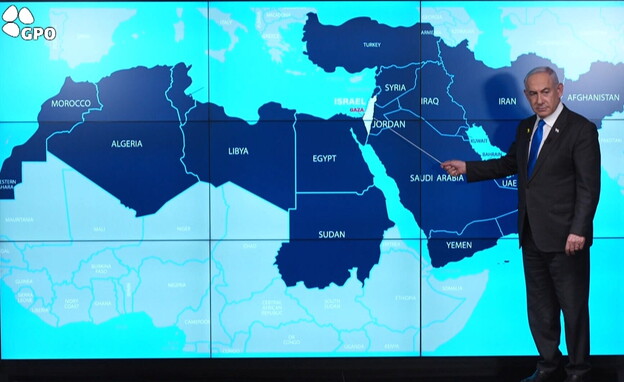 המפה שהציג נתניהו לתקשורת הזרה: סהרה המערבית על שטח מרוקו (צילום: לע"מ)