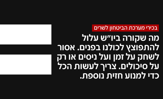 בכירי מערכת הביטחון לשרים (צילום: חדשות 12)
