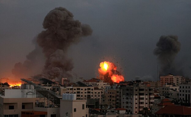 תקיפה ברצועה (צילום: MAHMUD HAMS/AFP via Getty Images)