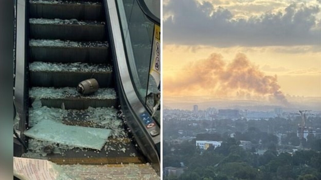 עשן כתוצאה מנפילה ושרידים בתחנה