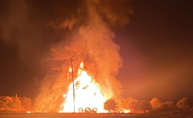 שריפה שפרצה במגדל העמק (צילום: לפי סעיף 27א' לחוק זכויות יוצרים)