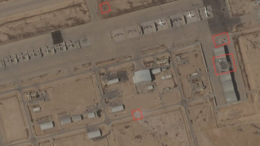 צילומי לוויין שמראים את הפגיעה בבסיס נבטים