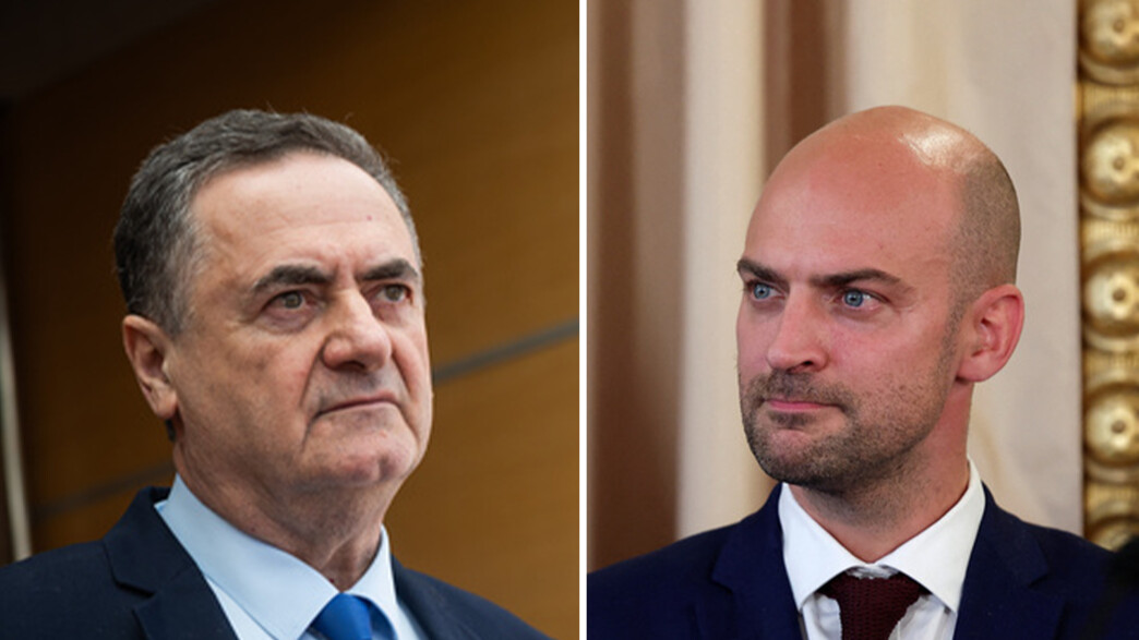 שר החוץ הצרפתי ז'אן-נואל בארו ושר החוץ ישראל כ"ץ שר החוץ הצרפתי ז'אן-נואל בארו ושר החוץ ישראל כ"ץ