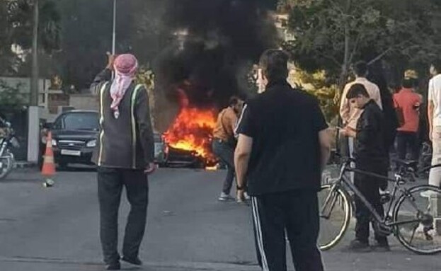 זירת התקיפה בשכונת אל-מזה בדמשק