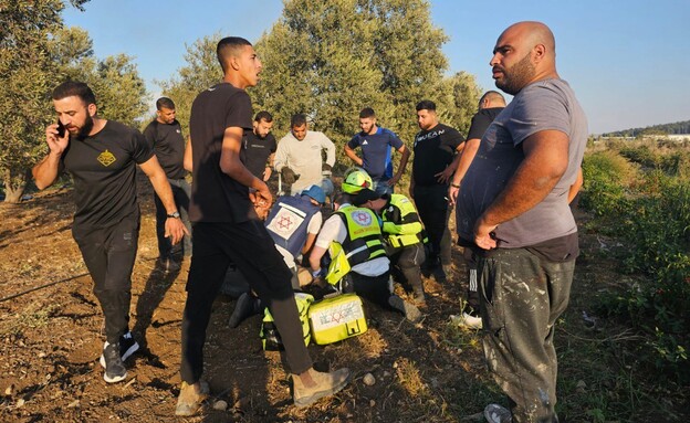 זירת הנפילה באפק  (צילום: דוברות מד