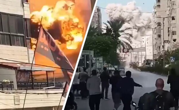 אש ועשן במעוז חיזבאללה