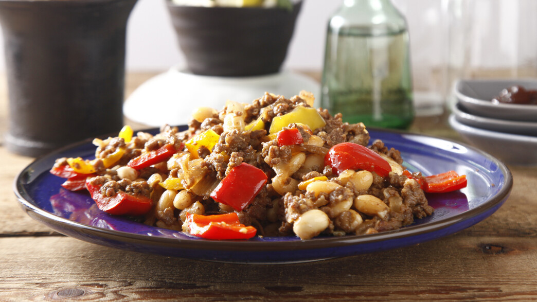 בשר טחון עם שעועית ברוטב ברביקיו