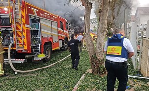 כוחות כיבוי והצלה פועלים בזירה ברינתיה (צילום: תיעוד מבצעי מד"א)