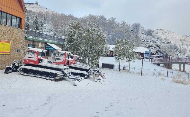 אתר החרמון סגור עם שלג (צילום: באדיבות אתר החרמון)