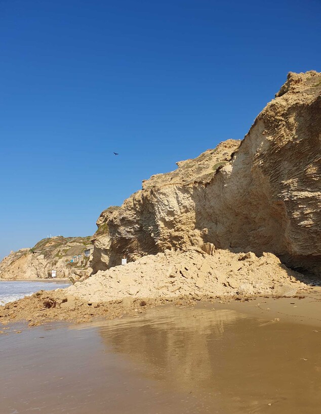 המצוק בחוף קרס (צילום: דוברות עיריית הרצליה.)