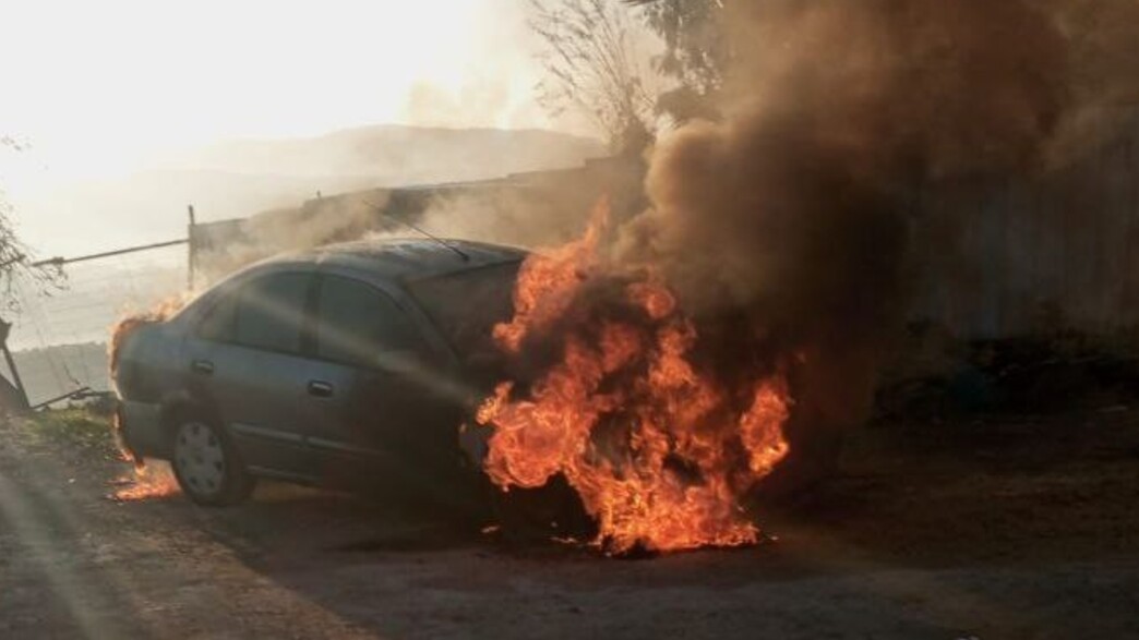 רכב בוער בחווארה