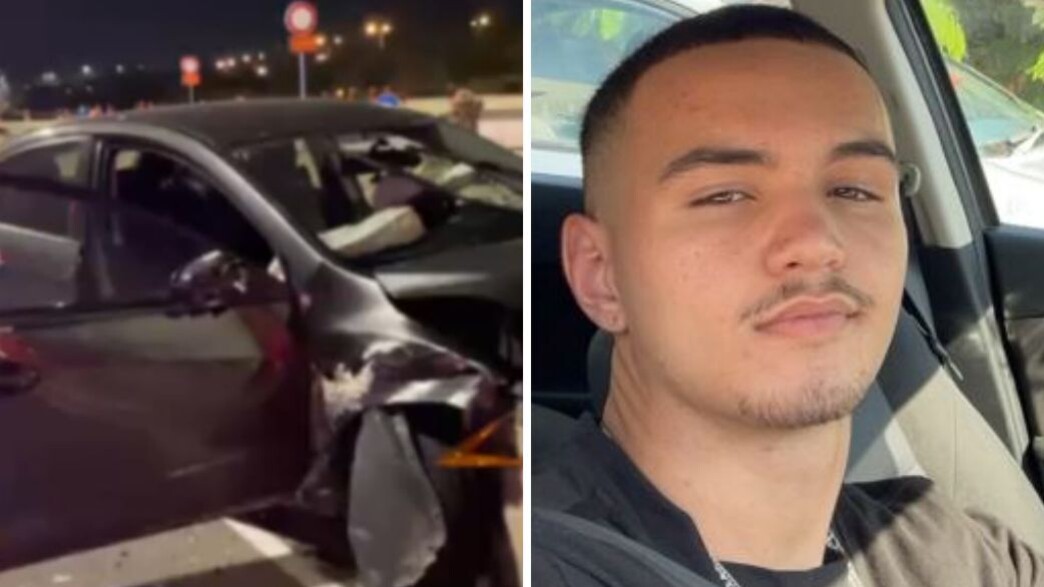 יואב שדה ז"ל. משמאל: זירת התאונה