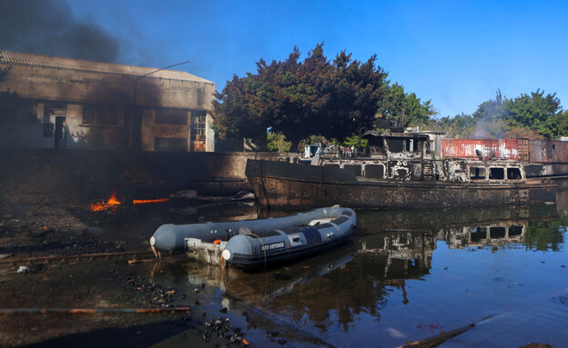 אחרי התקיפה הישראלית (צילום: AAREF WATAD/AFP via Getty Images)