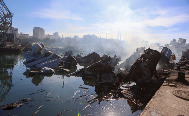 אחרי התקיפה הישראלית (צילום: AAREF WATAD/AFP via Getty Images)