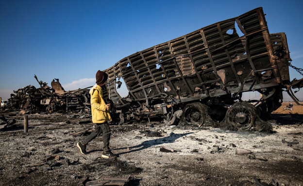 אחרי התקיפה הישראלית (צילום: DELIL SOULEIMAN/AFP via Getty Images)