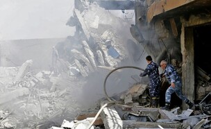 אחרי התקיפה הישראלית (צילום: LOUAI BESHARA/AFP via Getty Images )