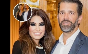 דונלד טראמפ ג'וניור  (צילום: דונלד טראמפ ג'וניור וקימברלי גילפויל מתוך עמוד האינסטגרם שלו, בעיגול: מתוך X)