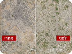 ג'באליה - לפני ואחרי (צילום: Copernicus Sentinel data 2024)