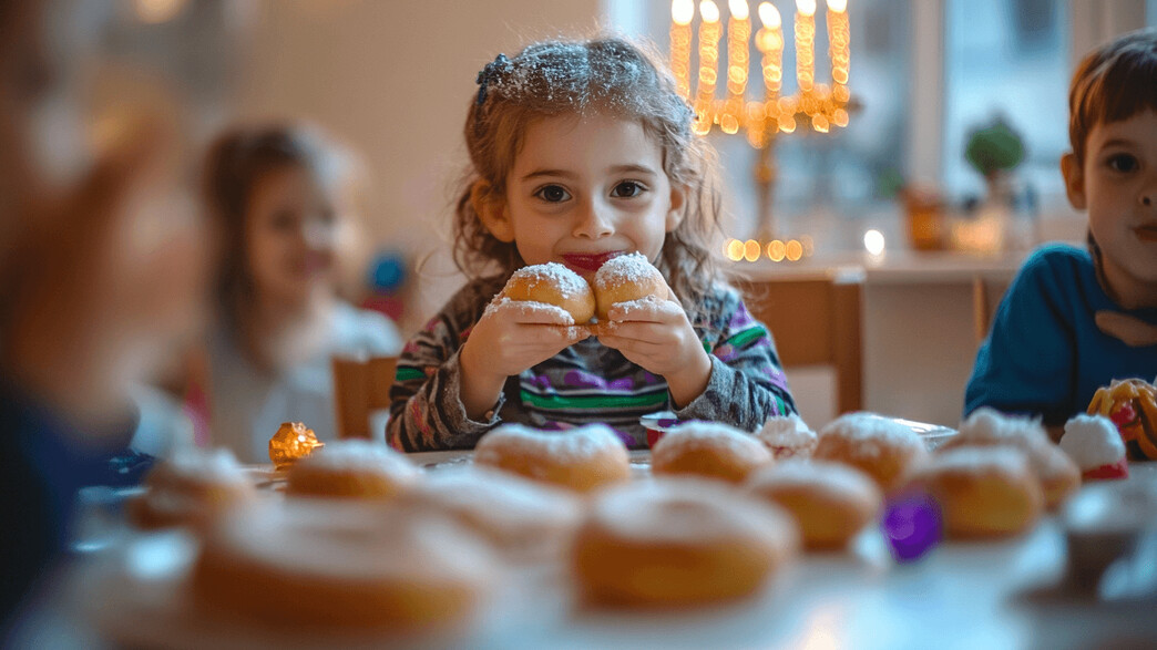 ילדים חוגגים את חנוכה