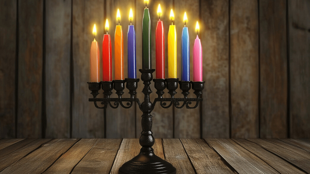 חנוכיה צבעונית חנוכיה צבעונית