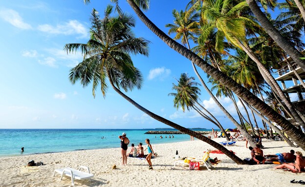 המלדיביים תיירים בחוף המלדיביים תיירים בחוף