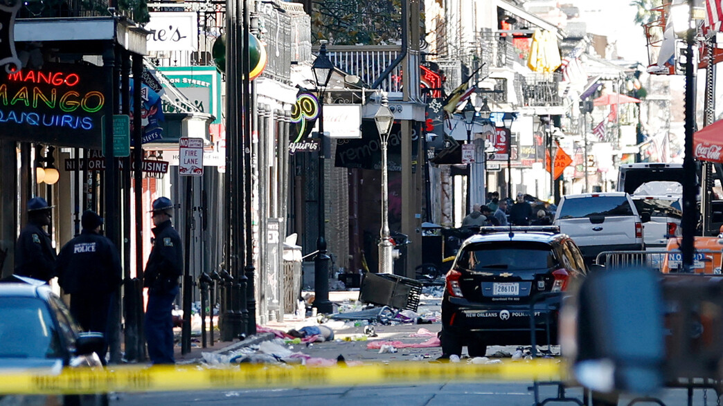 זירת הפיגוע הבוקר בניו אורלינס